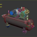 Industrial Air Compressor With Metal Tank Motor Piston And Mechanical Components