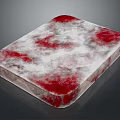 Red White Gray Textured Rectangular Decorative Block For Home Decor With Unique Pattern 3d model