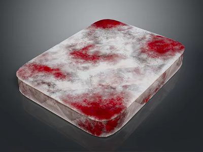 Red White Gray Textured Rectangular Decorative Block For Home Decor With Unique Pattern 3d model