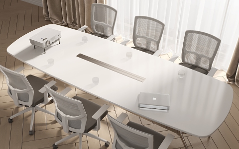 Conference table and chair combination 3d model