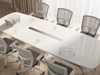 Conference table and chair combination 3d model