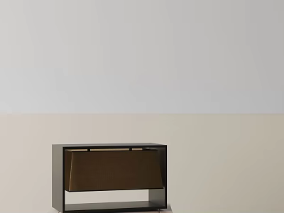 Sleek Modern Table Lamp With Brown Fabric Shade And Black Metal Base 3d model
