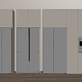 Modern refrigerator built-in refrigerator oven 3d model