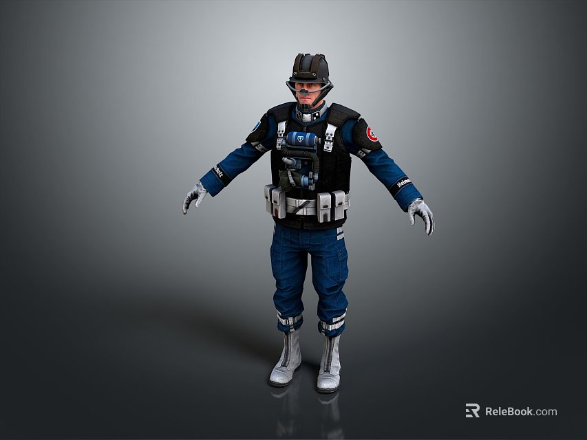 Police officers, civilian police, security, security, soldiers, soldiers, warrior figures 3d model