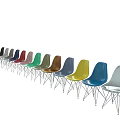Colorful Single Chairs With Modern Design And Metallic Legs In Various Hues