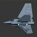Aerospace Spaceship Model Showcasing Detailed Structural Features for Cosmic Exploration Concept