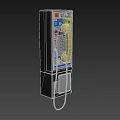 Wall Mounted Public Phone With Yellow Handset And Black Body Features Buttons