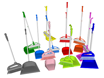 Modern broom 3d model