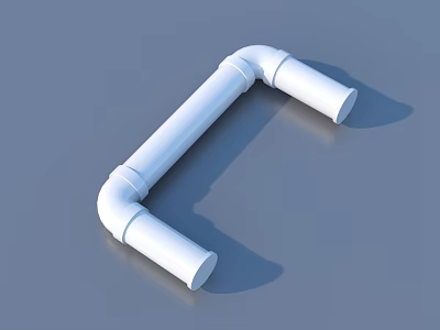 White L Shaped PVC Pipe Fitting with Smooth Surface and Connections 3d model
