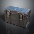 Rustic Vintage Metal Trunk With Leather Straps Metal Clasps And Emblem
