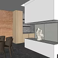 Private Box Interior Design With Sofa Coffee Table And Brick Wall Decor 3d model