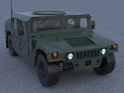 Green Military Tank Exterior Design Featuring Front Headlights And Large Off Road Tires 3d model