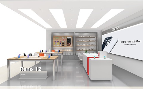 Oppo Mobile Phone Store Experience Table Door Accessories Cabinet Fashion Cabinet Display Cabinet Shelf Huawei Apple Xiaomi Mobile 3d model