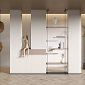 Entrance aisle bookcase shaped wall 3d model