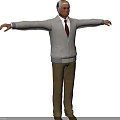 Man in White Jacket Red Tie and Khaki Pants with Arms Outstretched