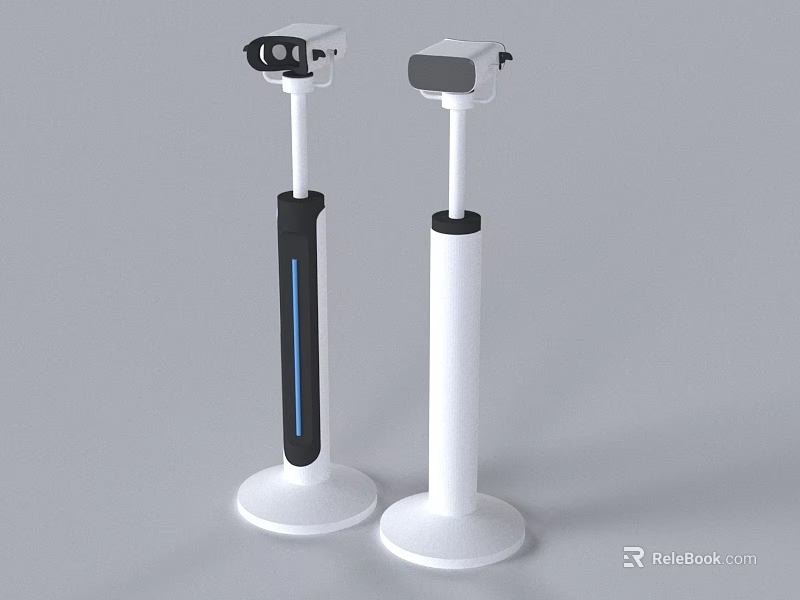 Commercial Scanning Equipment With Standing Design White Body And Black Accents 3d model 