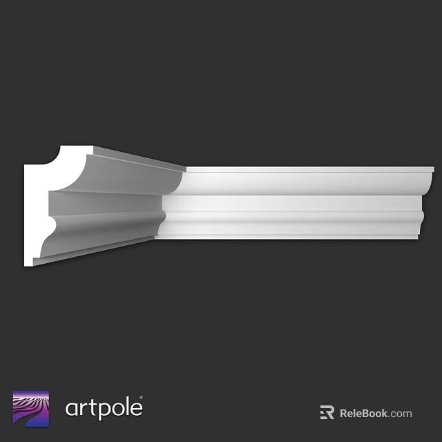 White Ornate Cornice Molding For Interior Architectural Design 3d model 