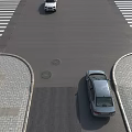 Road zebra crossing vehicle intersection 3d model