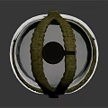 Military Grenade Design With Olive Green Straps And Metal Base