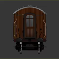 Vintage Train Carriage Red Body With White Roof And Multiple Windows