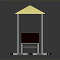Outdoor Patio Shelter Design With Canopy Pillars Chairs Table And Tiled Floor