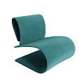 Modern Curved Teal Fabric Leisure Chair with Stylish Design and Sleek Profile