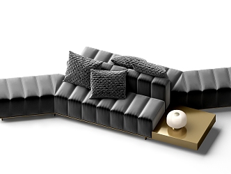 Modern multi-person office corner sofa 3d model