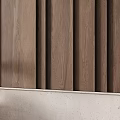 Modern Wooden Slatted Accent Wall With Side Tables And Lighting Fixtures