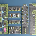 Parking Lot Layout Design With Multiple Parking Areas Roads And Green Belts
