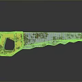 Old Rusty Saw With Yellow Handle On Black Surface And Reflection