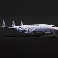 White Emergency Service Passenger Aircraft With Four Engines Twin Tail And Badge