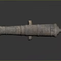 Rusted Ancient Cannon as Historical Weapon with Weathered Metal Surface and Vintage Design