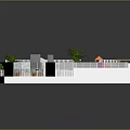 Cartoon Themed 3D Scene Layout With Indoor Outdoor Pool Lawn And Tables Chairs