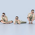 Men in Sitting Lying Down and Squatting Poses Taking Photos with Cameras