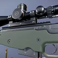 High Precision Tactical Rifle With Green Stock Black Scope Magazine And Bullets