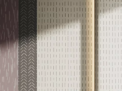 Colored Textured Building Components With Brown Beige White Hues And Striped Dotted Patterns 3d model