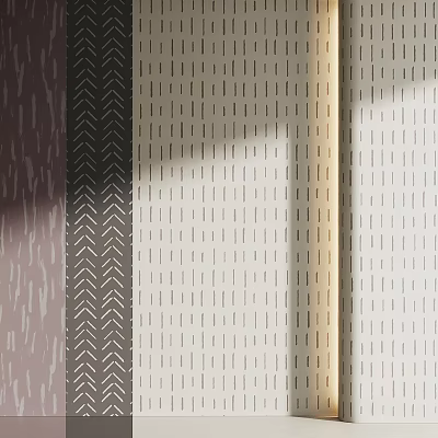 Colored Textured Building Components With Brown Beige White Hues And Striped Dotted Patterns 3d model