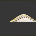 Unique Modern Sculptural Form With Golden Lines And Transparent Panels Design