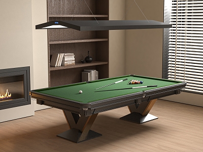 billiard table billiard table pool cue billiards 3d model