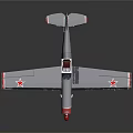 Balalaika Model Airplane With Red Propeller Silver Body And Red Star Wing Emblems Detailed Design