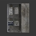 Industrial Style Metal Storage Cabinet With Open Door And Red Button Details