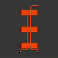 Orange Three Tier Storage Cart With Open Trays Mobile Utility Shelving Unit