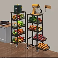 Multi Tiered Kitchen Storage Rack With Wheels For Fruits Vegetables And Appliances