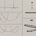 Modern chandelier combination 3d model