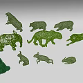 Bushes Artistically Trimmed Into Different Animal Shapes For Outdoor Decor