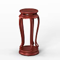 Wooden Side Table With Mahogany Finish Round Top And Elegant Curved Legs
