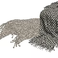 Light Gray And Black White Pattern Scarves With Fringe Design Fashion Accessory