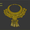 Silver Decorative Necklace With Intricate Beads Tassels And Ornate Design