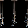 Modern Elegant Ceiling Lights With Golden Hanging Rods And Transparent Glass Balls