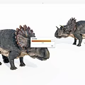 Two Triceratops Reptile Models With Frills Horns And 3D Detailed Design
